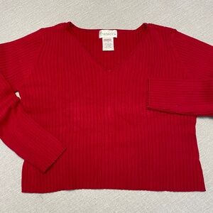 Red V Neck Sweater